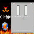 Fire resistance 2 leaf steel door with vision panel